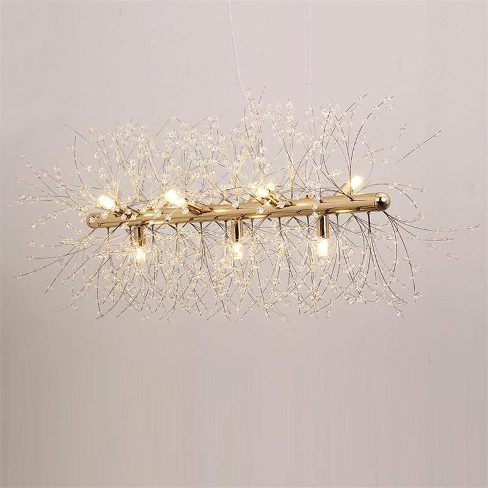 Luxury Modern Led Pendant Light With Electroplated Metal Crystal Design E26 E27 Compatible