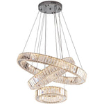 Chrome Crystal 3 Tier Pendant Light Modern Chandelier