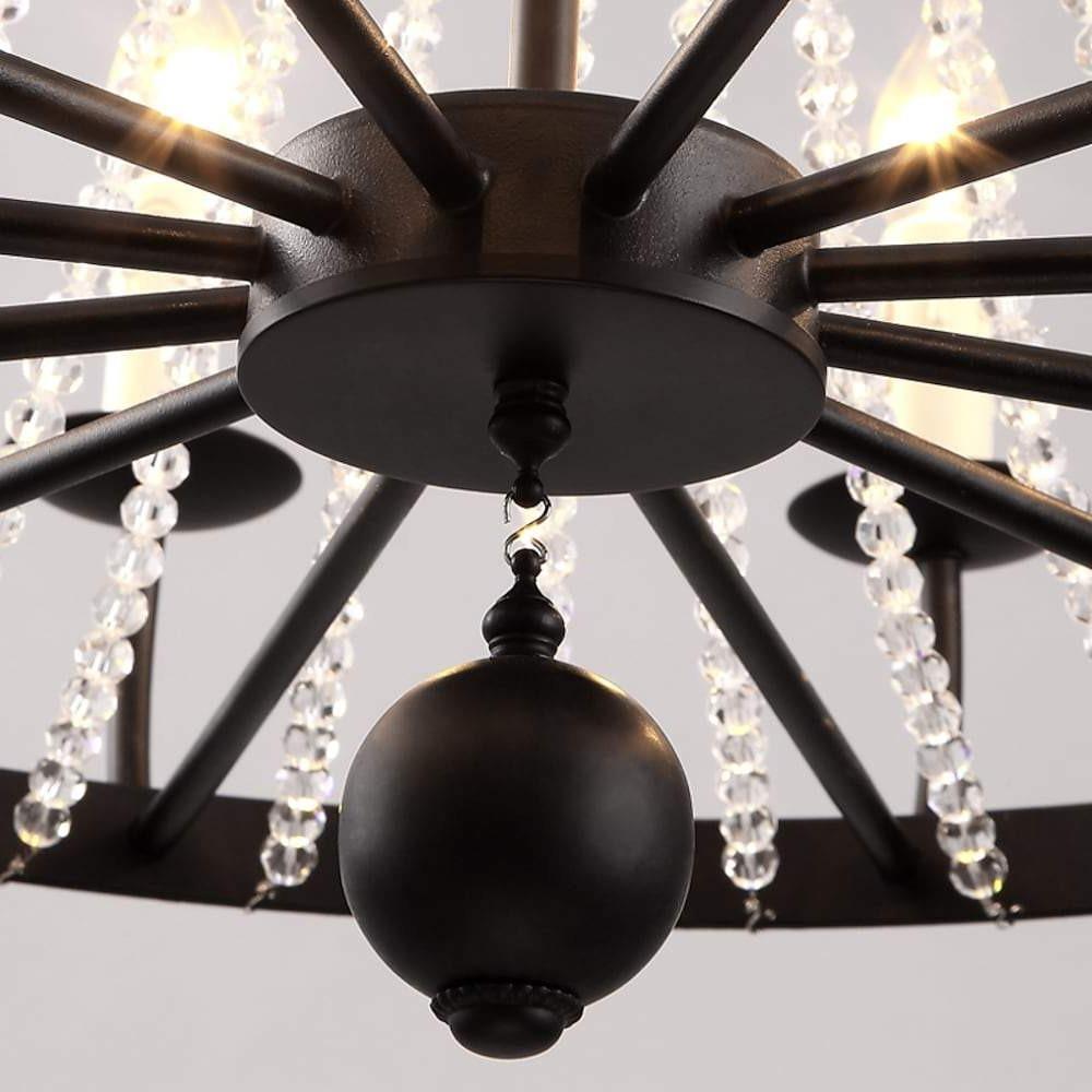 Empire Wagon Wheel Chandelier 8 10 12 Candle Lights 20 Adjustable Chain Crystal Accents
