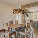 Rustic Industrial Linear Chandelier For Dining Rooms Farmhouse Rectangular Square Light Fixture
