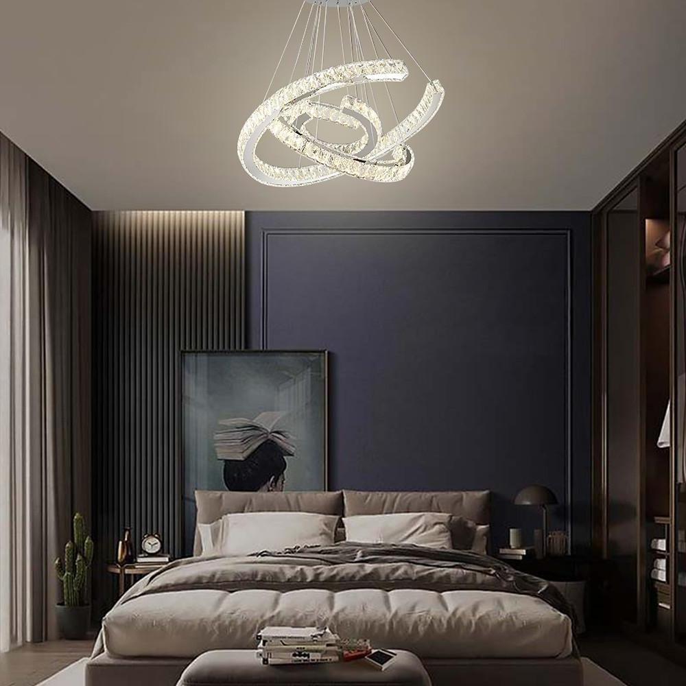Lumina Wave Crystal LED Chandelier in Stainless Steel