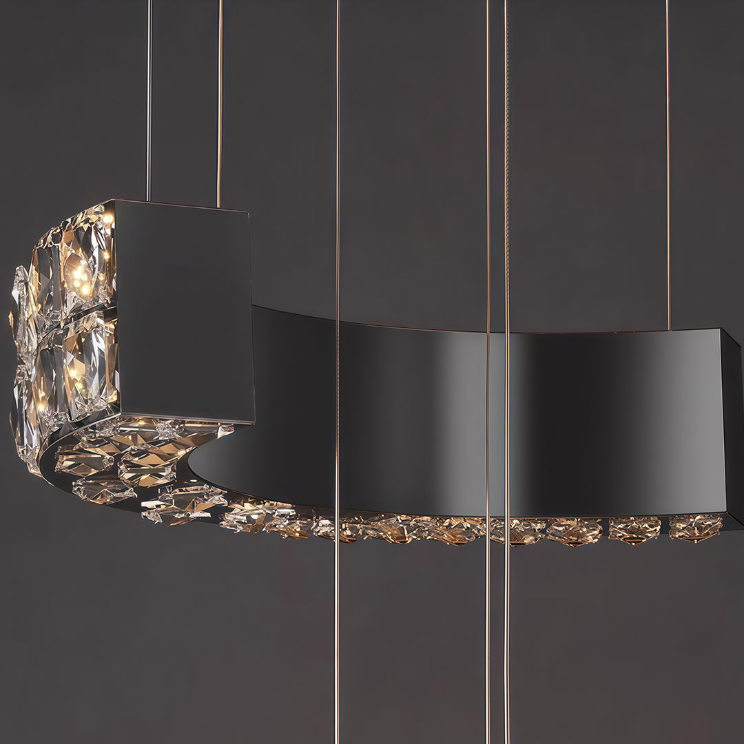 K9 Crystal Chandelier Modern Minimalist Ceiling Light with Adjustable Chain