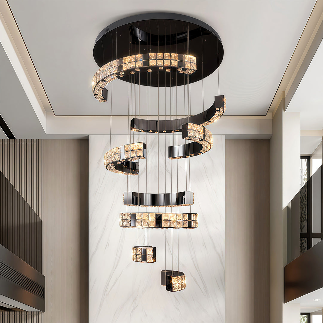 K9 Crystal Chandelier Modern Minimalist Ceiling Light with Adjustable Chain