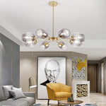 Aurelia Glass Globe Sputnik Chandelier – Nordic LED Ceiling Light
