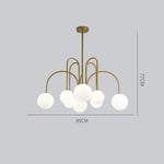 Sputnik Multi Light White Ball Glass Shade Pendant Lights Gold Black Curved Linear Chandelier 1