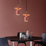 Terrazzo Inspired Cement Cylinder Led Pendant Lights Modern Island Lighting