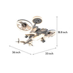 Aviator LED Ceiling Fan with Full Spectrum Light for Kids' Rooms