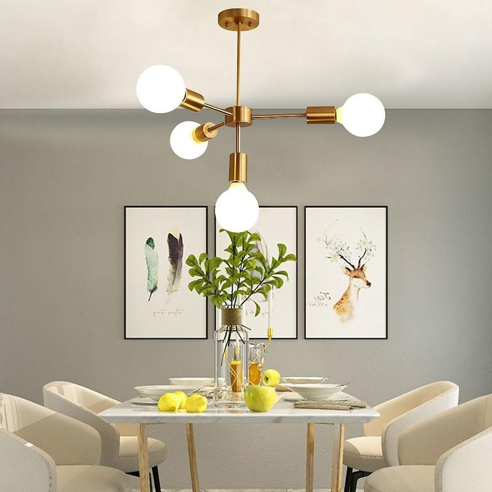 Luxurious Gold 4 Light Pendant Light Modern 27 Ceiling Fixture