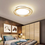 Lumina Circle LED Flush Mount Ceiling Light in Black and Gold for Modern Bedrooms