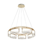 Lumina Crystal Chandelier in Gold Aluminum for Grand Interiors