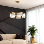 Lumina Crystal Chandelier in Gold Aluminum for Grand Interiors