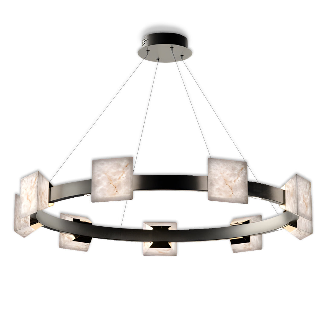 Modern Cloud Stone Kitchen Island Chandelier with Gold Aluminum Frame