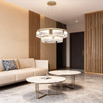 Lumina Crystal Chandelier in Gold Aluminum for Grand Interiors
