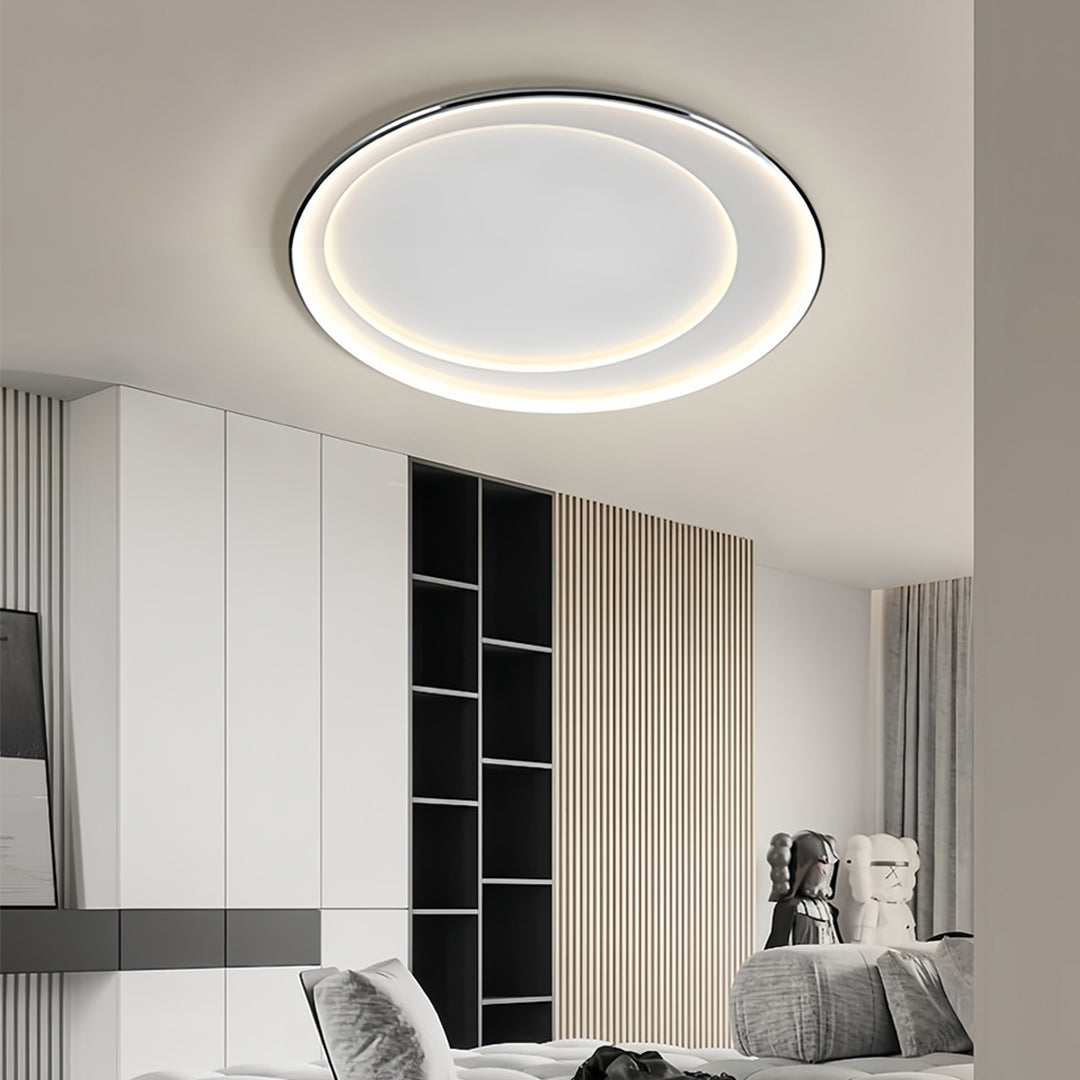 Lumina Round LED Flush Mount Ceiling Light in Matte White