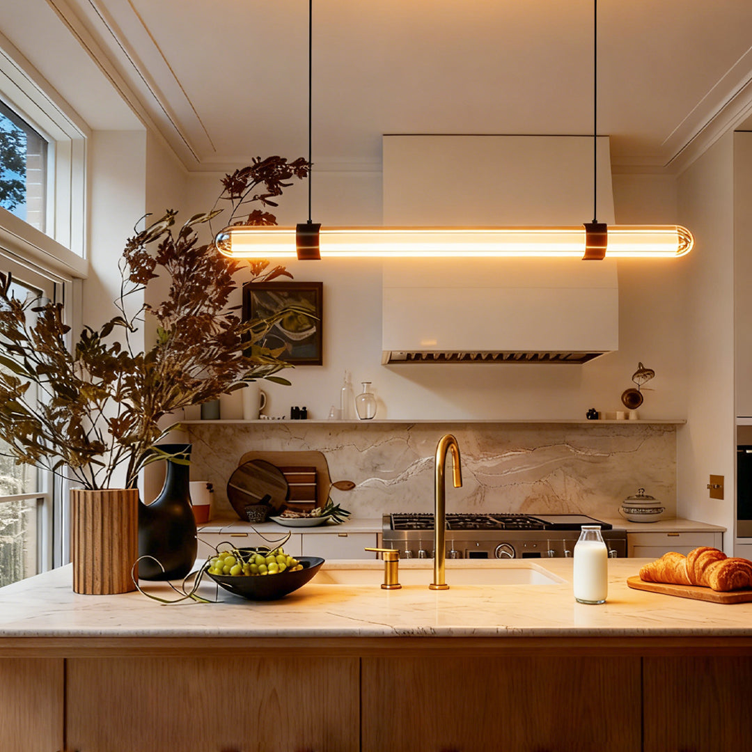 Luce Lineare Modern Italian Linear Suspension Light with Clear Glass