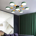 Orbital Sputnik Semi Flush Mount LED Chandelier in Metal and Acrylic