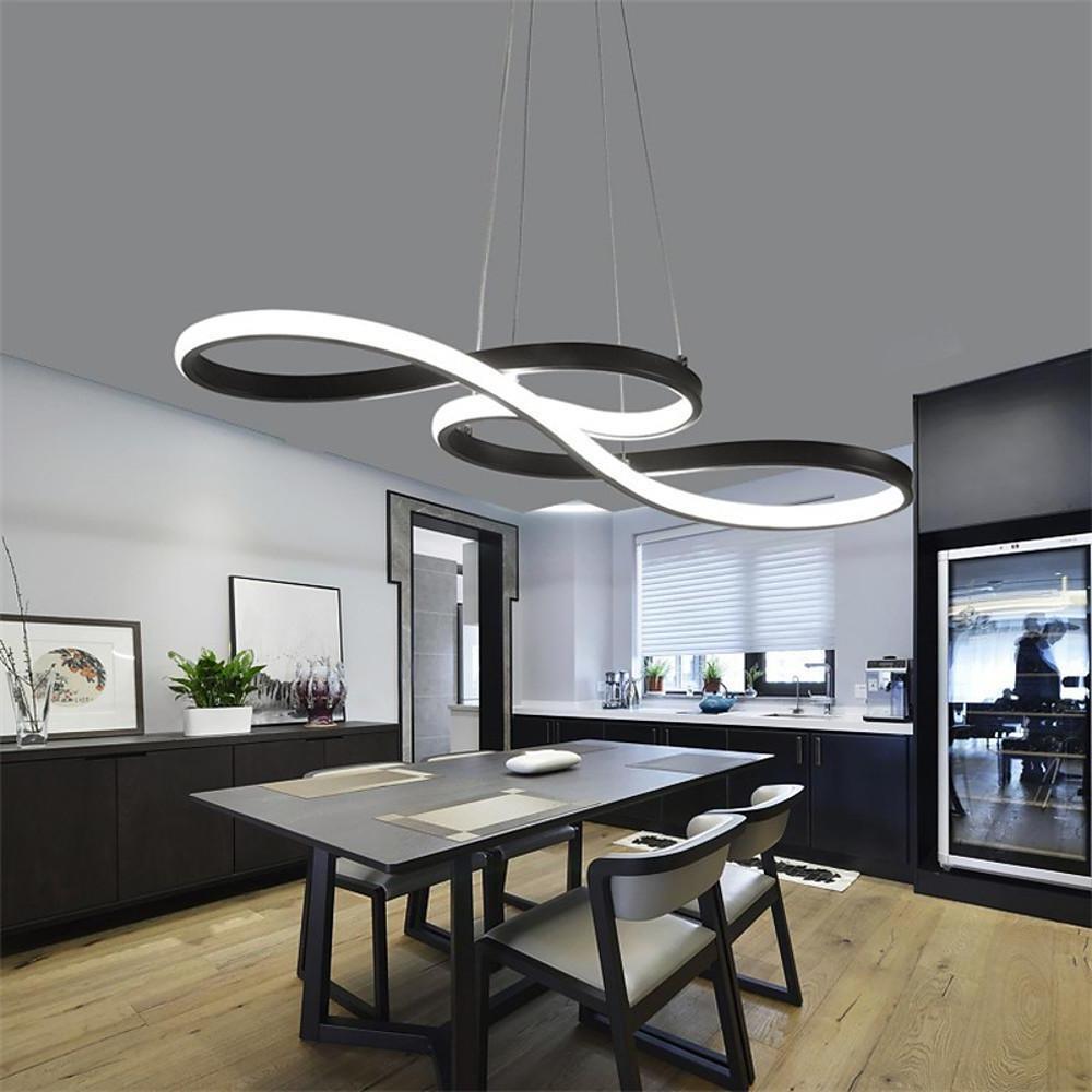 Aurelia Geometric Semi-Flush LED Chandelier in Metal and Silicone