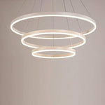 Trio of Illumination: Modern LED Chandelier with Adjustable Rings