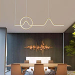 Modern LED Pendant Light with Geometric Wave Design for Dining Room and Kitchen Island