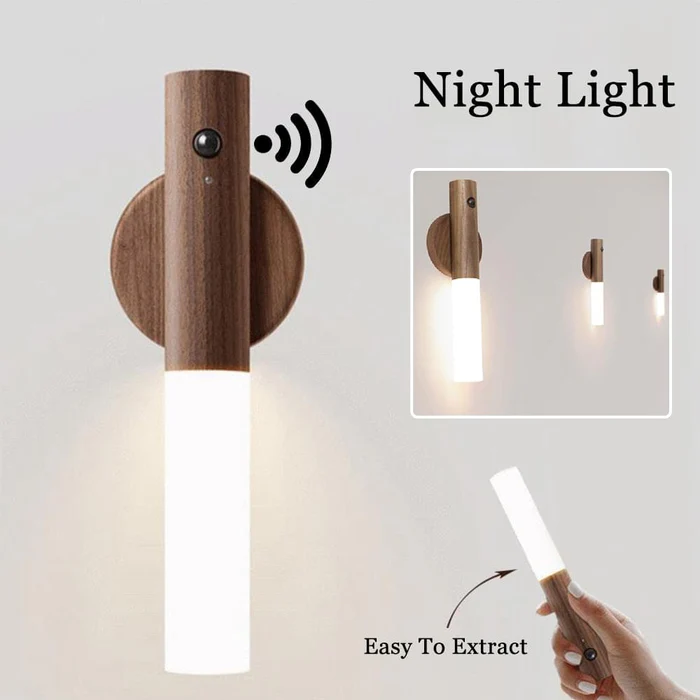 Wooden Usb Rechargeable Wall Light