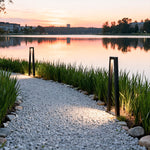 Modern Black LED Landscape Lighting Bollard for Outdoor Paths & Gardens