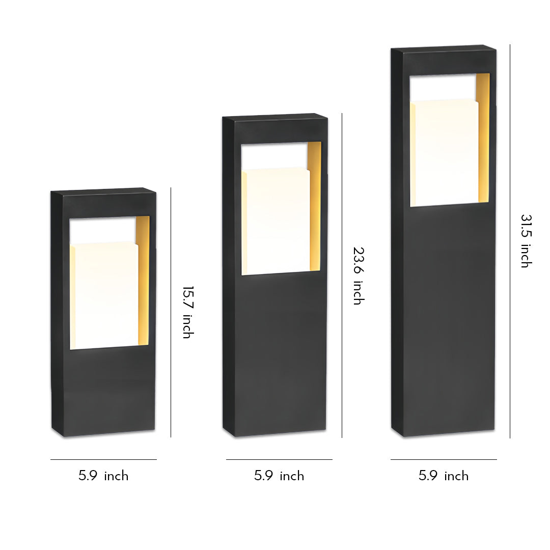 Modern Square Bollard Light for Courtyard and Garden Paths