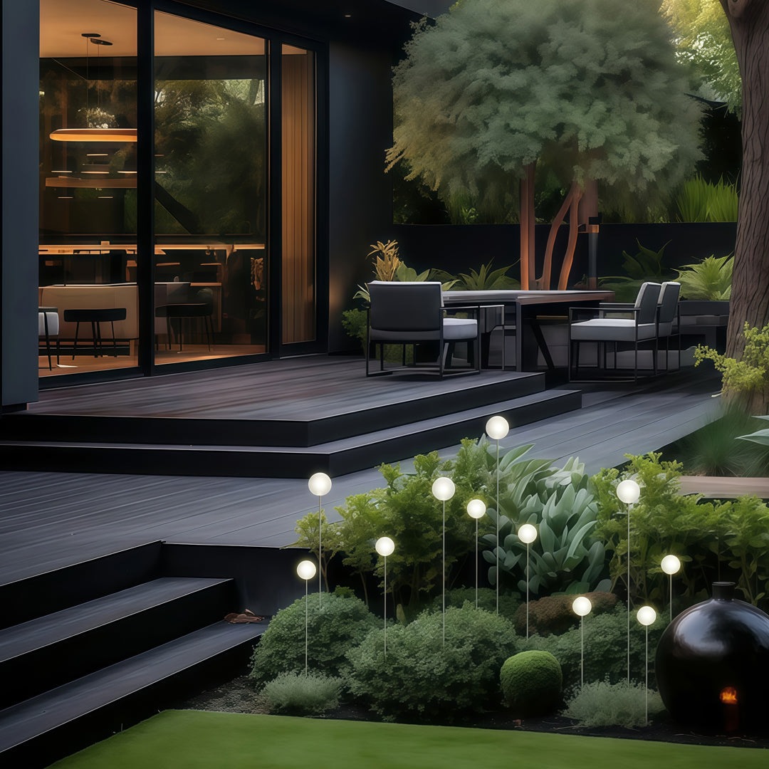 Reed Ball LED Pathway Light – Modern Landscape Lighting in Nickel