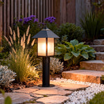 Aurea Copper Path Light with Glass Shade for Garden Walkways