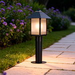 Aurea Copper Path Light with Glass Shade for Garden Walkways