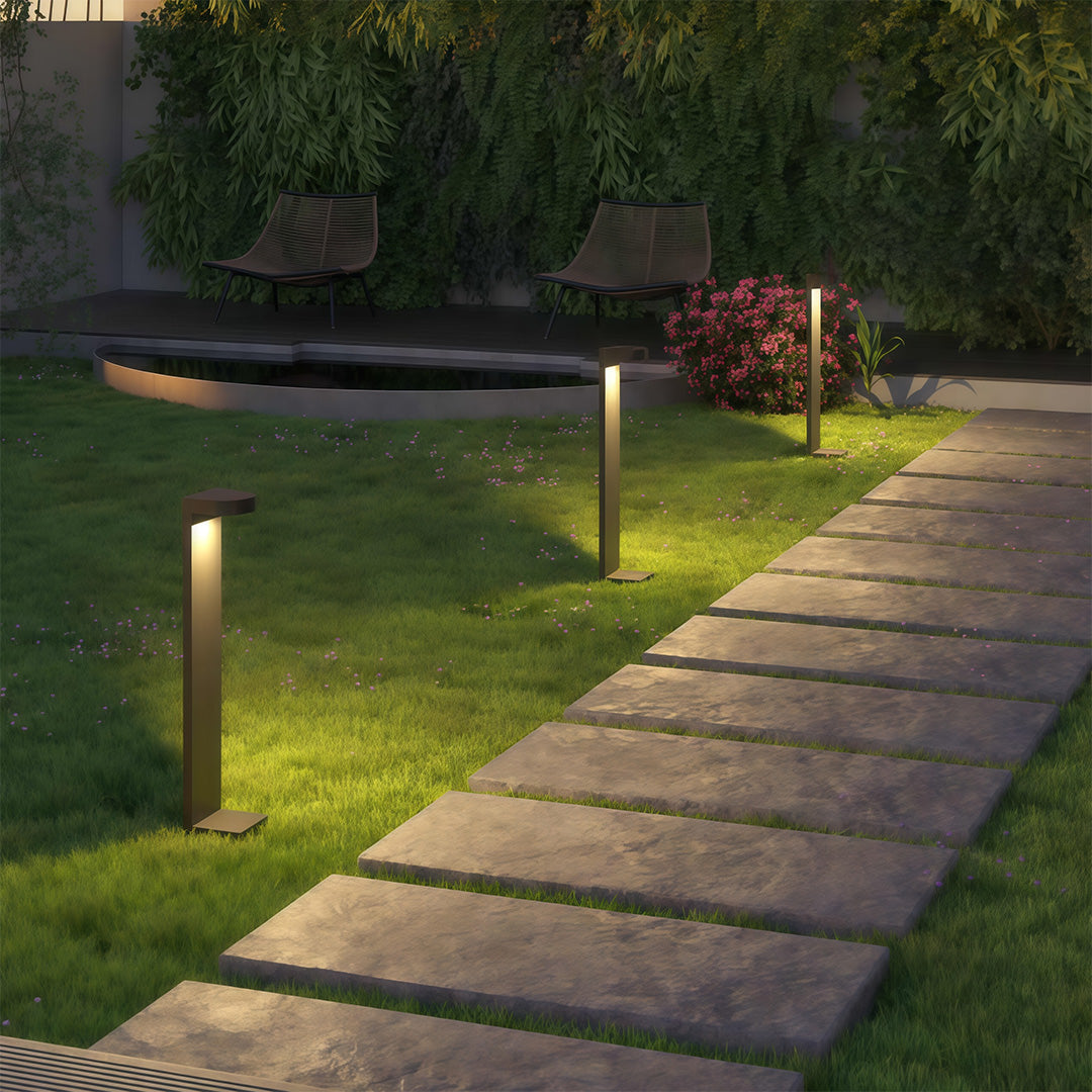 Minimalist Outdoor Pathway Bollard Light with Warm LED Glow