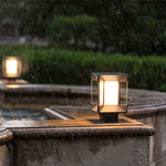 Modern Minimalist Outdoor Pillar Light in Sand Black Aluminum