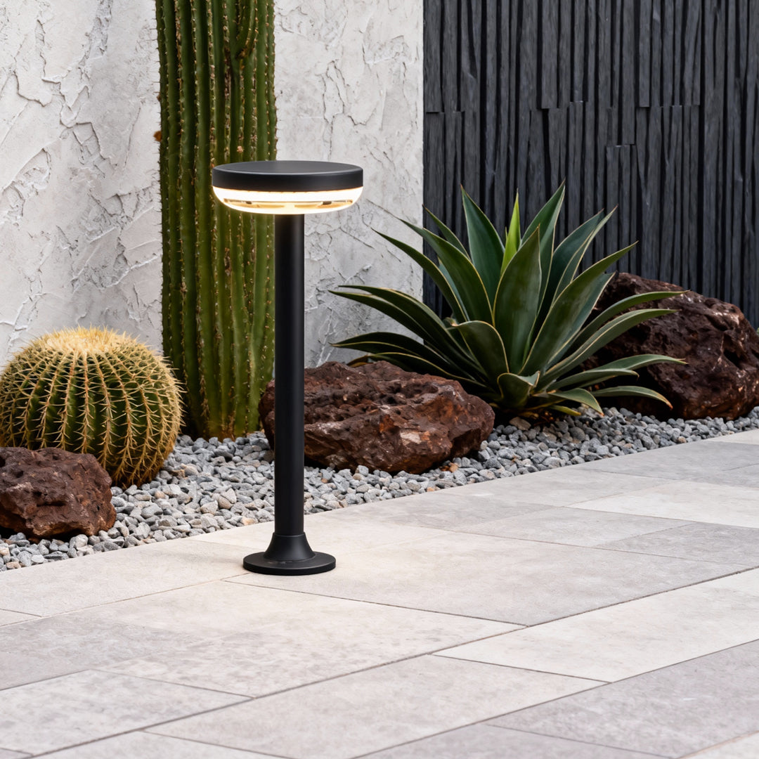 Modern Solar Path Light in Matte Black for Garden Walkways
