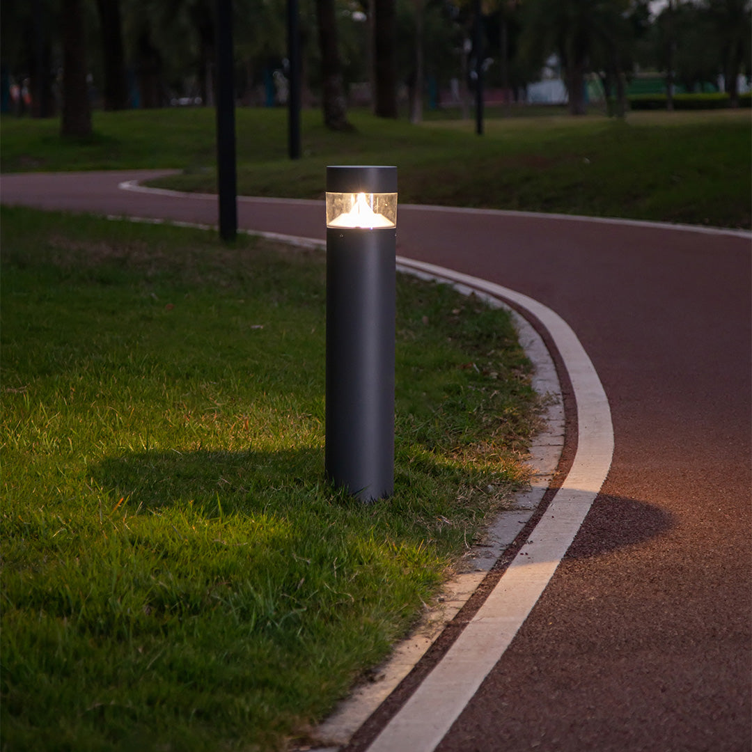 Nordic Minimalist Outdoor Bollard Light 31in Sand Gray Pathway Lamp