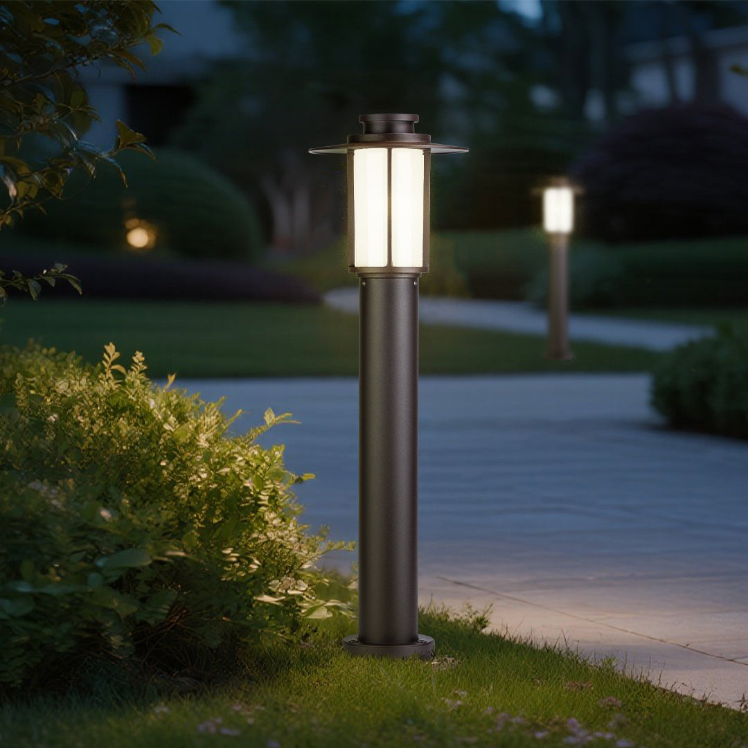 Minimalist Outdoor Bollard Light with E27 LED Bulb for Pathway and Garden