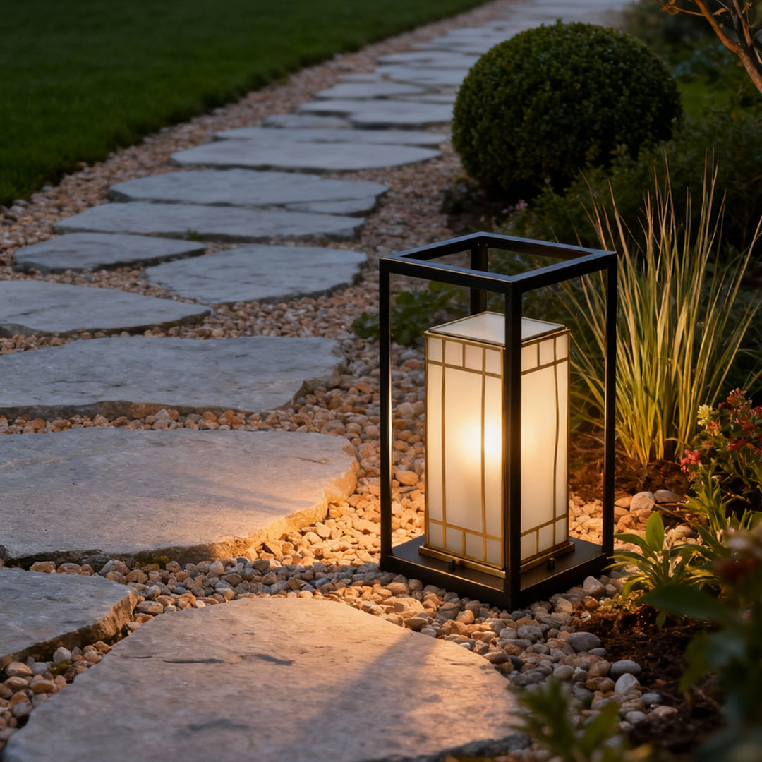 Luxury Copper Lantern Bollard Light for Outdoor Minimalist Spaces