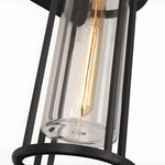 Black Outdoor Wall Sconce with Clear Glass Shade – Waterproof Aluminum LED Light