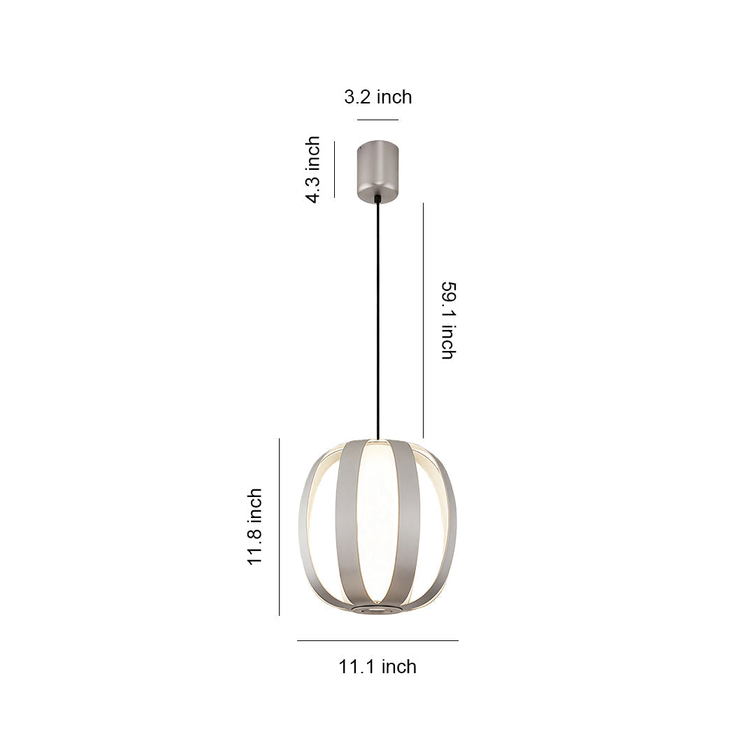 Modern Lantern Pendant Light with LED – Minimalist Ceiling Fixture in Four Finishes
