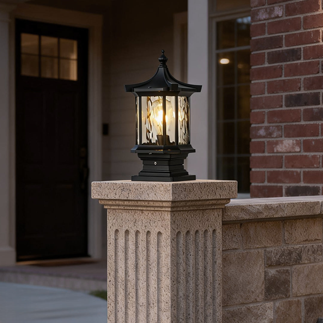 European Vintage Lantern Post Light for Outdoor Pathways and Courtyards