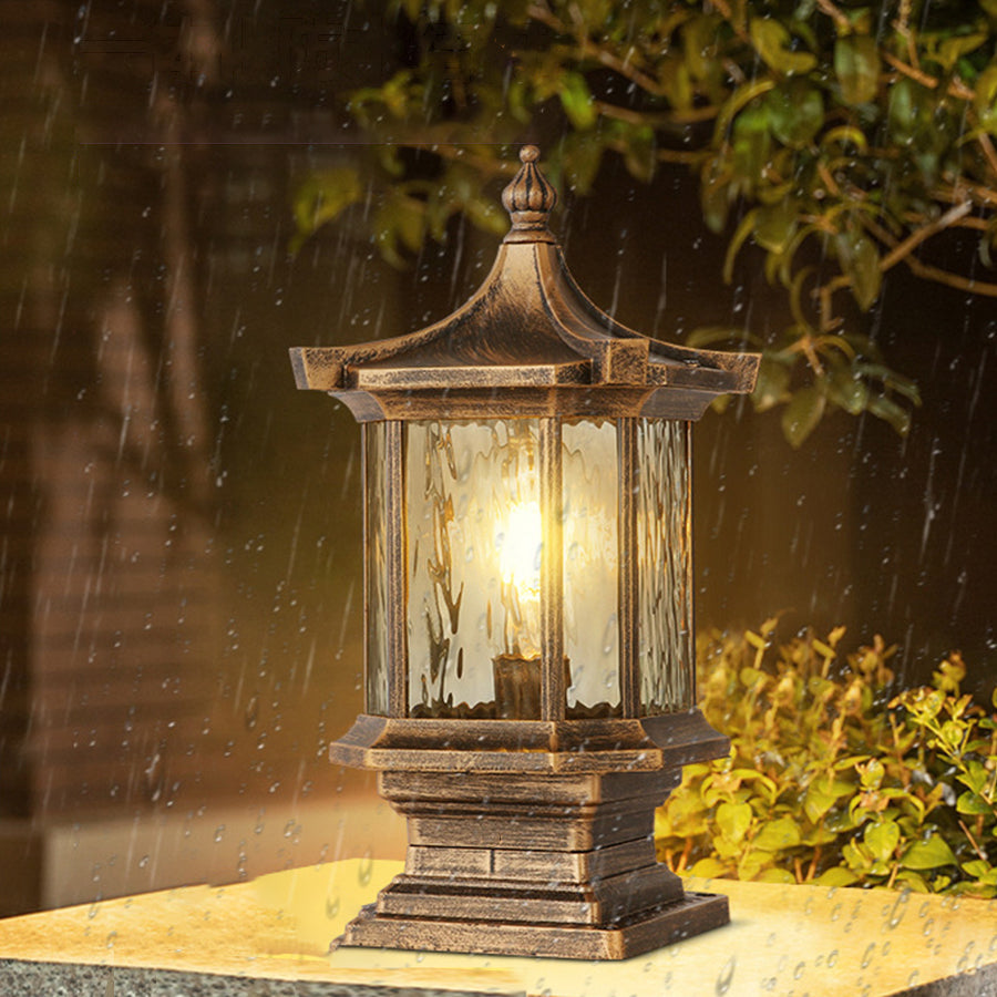 European Vintage Lantern Post Light for Outdoor Pathways and Courtyards