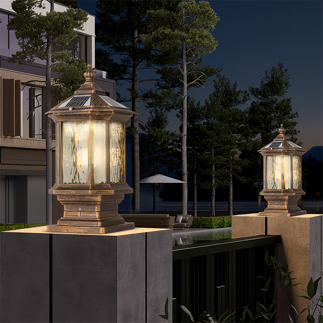 European Vintage Lantern Post Light for Outdoor Pathways and Courtyards