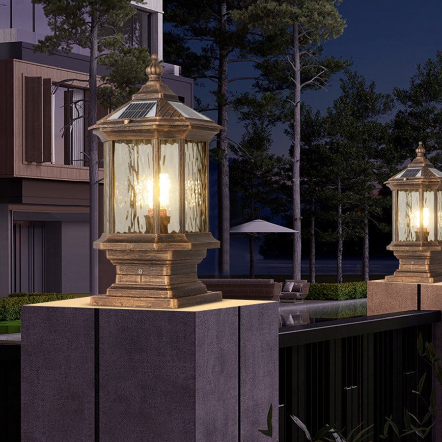 European Vintage Lantern Post Light for Outdoor Pathways and Courtyards