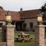 European Vintage Lantern Post Light for Outdoor Pathways and Courtyards