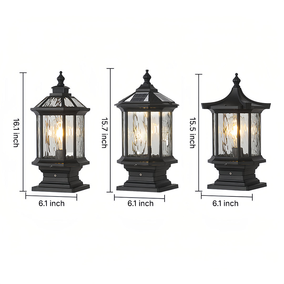 European Vintage Lantern Post Light for Outdoor Pathways and Courtyards