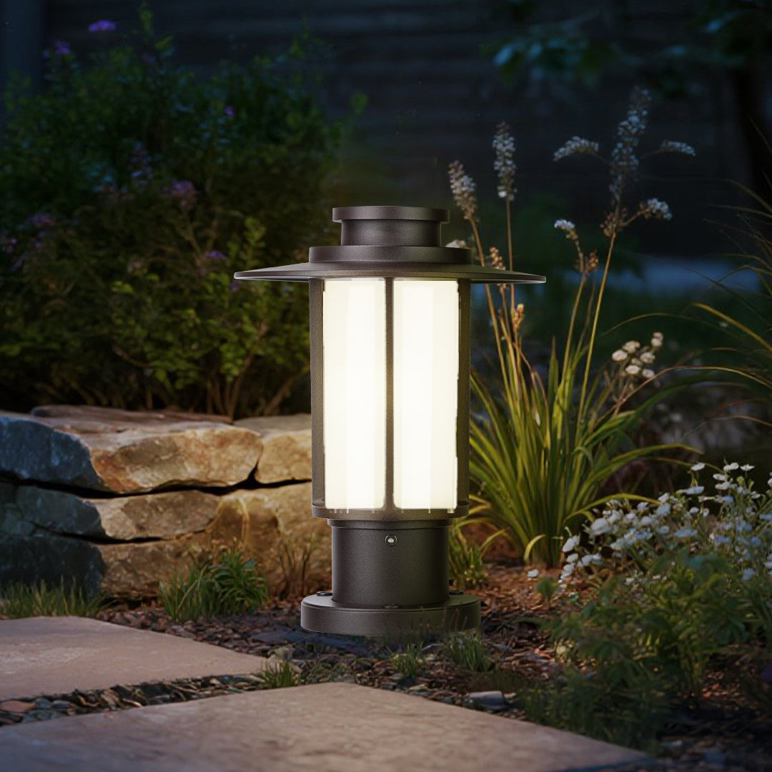 Minimalist Outdoor Bollard Light with E27 LED Bulb for Pathway and Garden