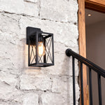 American Black Iron Lantern Wall Sconce for Vintage Industrial Interiors