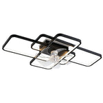 Modern Ceiling Fan with LED Light, Acrylic Shade, Clear ABS Blades