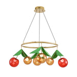 Aurelia Nordic Glass Bulb Chandelier with LED Cherry Accents