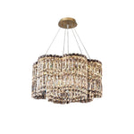 Modern Crystal Chandelier with LED Lighting, Stainless Steel Frame, Dimmable
