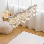 Modern Crystal Chandelier with LED Lighting, Stainless Steel Frame, Dimmable