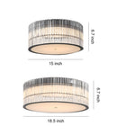 Lumière Crystal Flush Mount Ceiling Light in Black and Glass